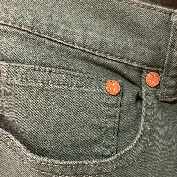 Green jeans by Tory Burch skinny fit with stretch nwt 195 size 32 denim - Picture 6 of 10